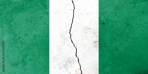A crack in the wall. Flag of Nigeria