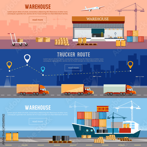 Global logistics. Cargo transportation freighter