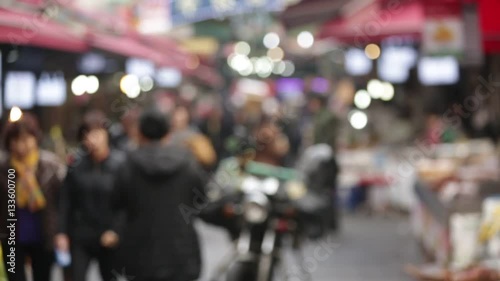 Wallpaper Mural Blurred large traditional market in Asia. Torontodigital.ca