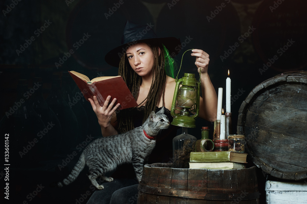 Stylized portrait of a girl . Spiritual evening