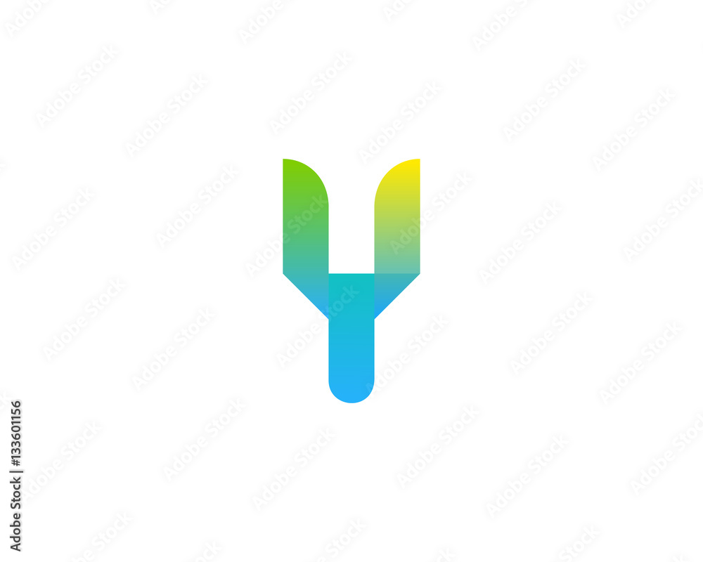 Initial Letter Y Gradient Logo Design Element