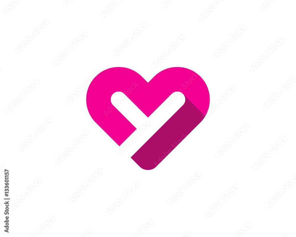 Initial Letter Y Love Logo Design Element Initial Letter Y Love Logo Design Element