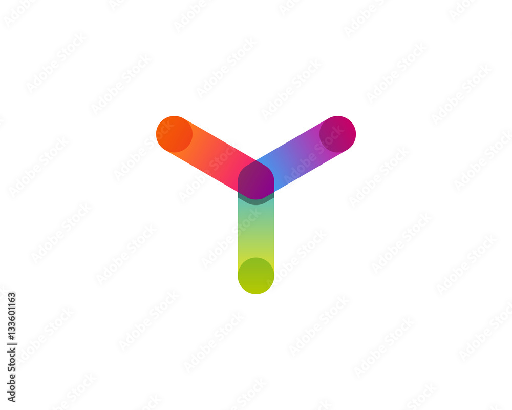 Initial Letter Y Overlay Color Logo Design Element Initial Letter Y Overlay Color Logo Design Element
