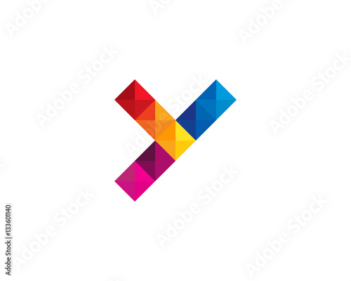 Free Download Initial Letter Y Colorful Square Pixel Logo Design Element - GFXLoad