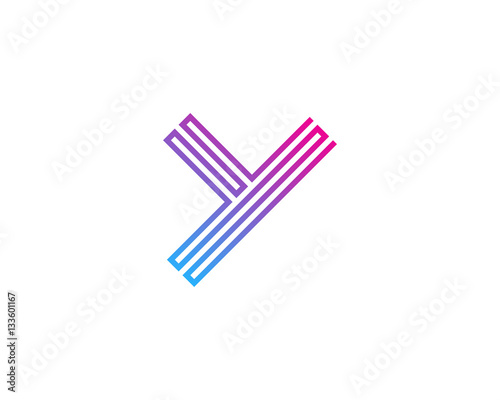 Initial Letter Y Line Logo Design Element