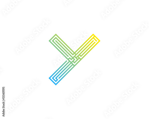 Initial Letter Y Maze Logo Design Element