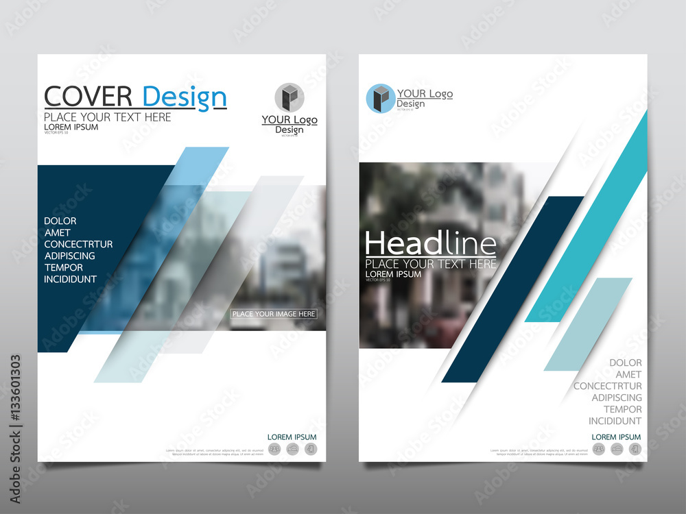 Blue flyer cover business brochure vector design, Leaflet advertising abstract background, Modern poster magazine layout template, Annual report for presentation.