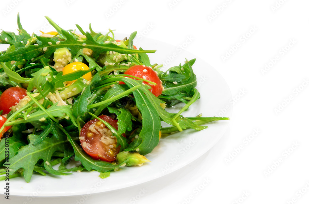 salad with arugula and tomatoes