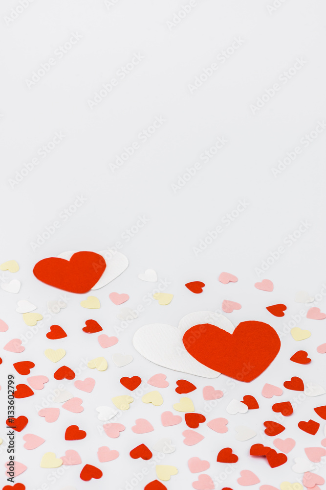 Beautiful valentines day background with red hearts