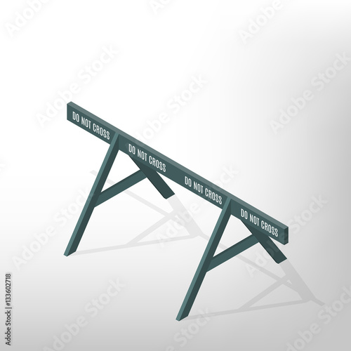 Road traffic barrier isometric, vector illustration.