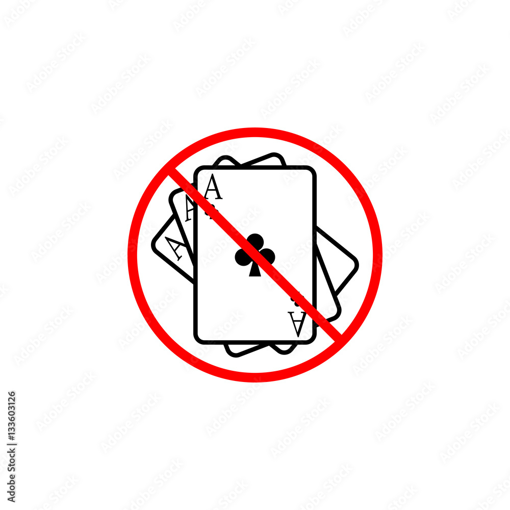 No gambling line icon, prohibition sign, forbidden ban or stop, vector graphics, a linear pattern red on a white background, eps 10. No gambling line icon, prohibition sign, forbidden ban or stop, vector graphics, a linear pattern red on a white background, eps 10.