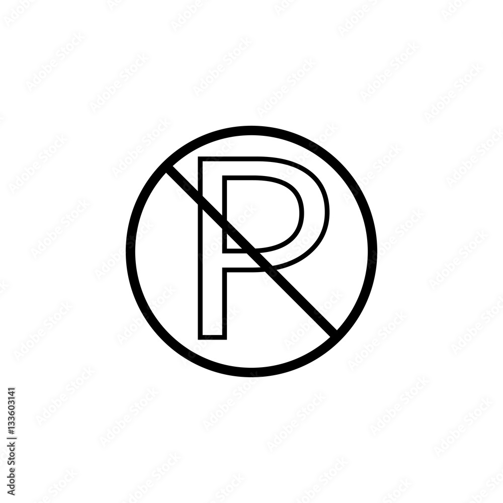 No parking line icon, prohibition sign, forbidden warning traffic, vector graphics, a linear pattern on a white background, eps 10. No parking line icon, prohibition sign, forbidden warning traffic, vector graphics, a linear pattern on a white background, eps 10.