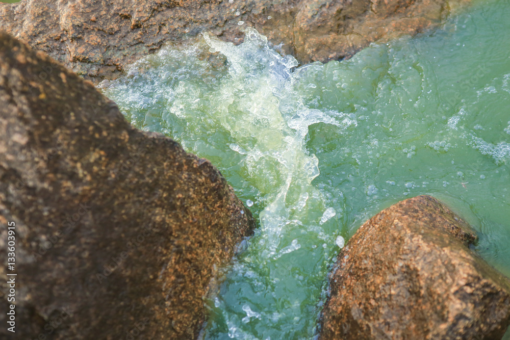 Waves breaking on rocks Waves breaking on rocks