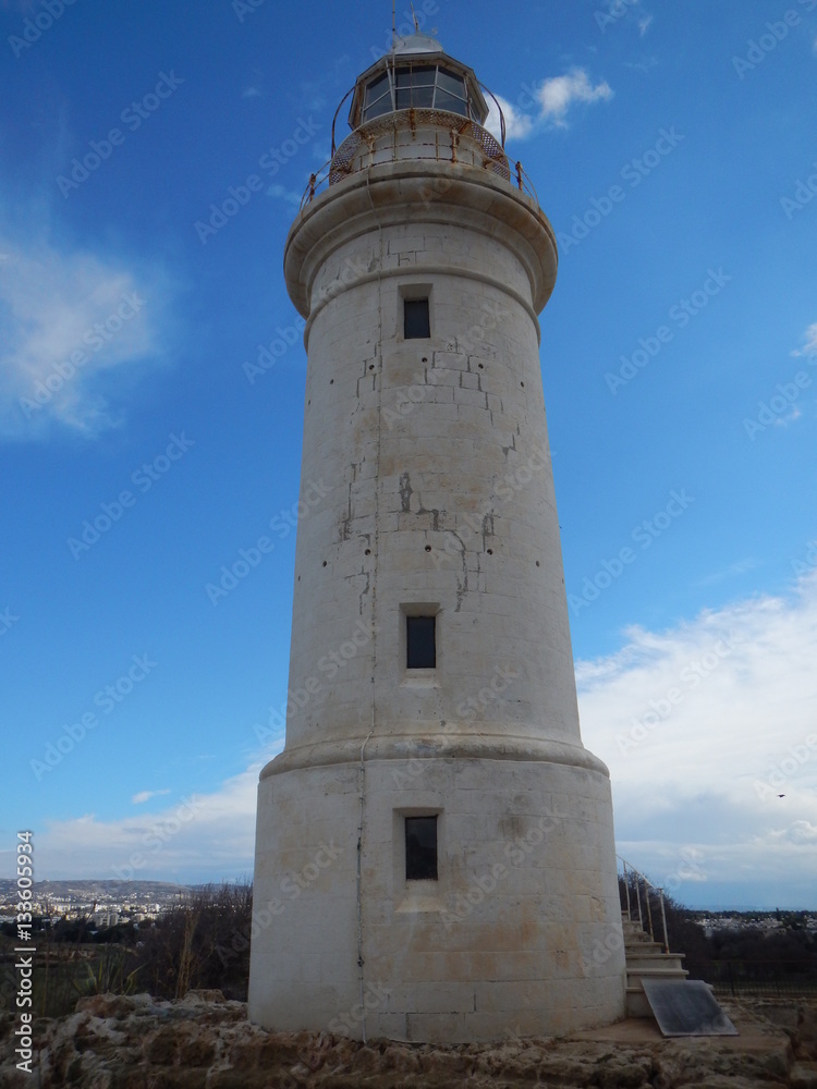 white lighthouse in historical site of kato pafos