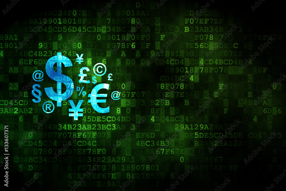 Business concept: Finance Symbol on digital background