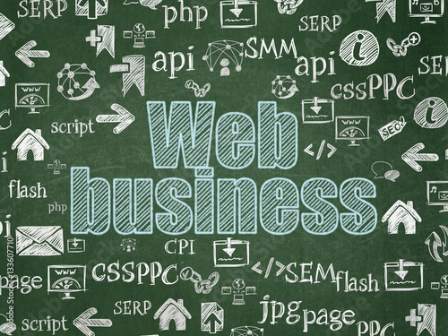 Web design concept: Web Business on School board background