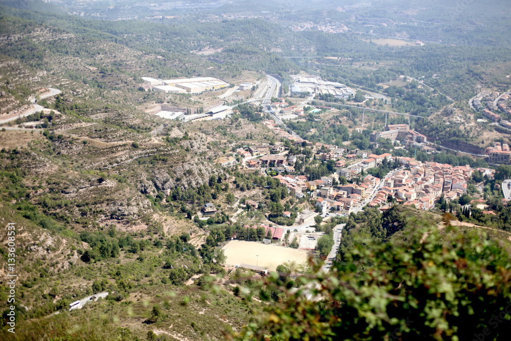 View of the city from the mountain Montserrat