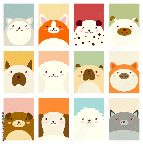 Valentine banner with cute dogs