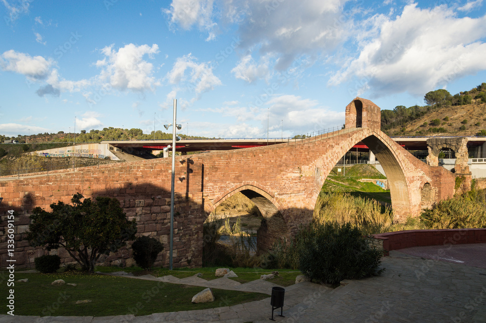 sky and clouds at Devil's bridge in Martorell, Catalunya sky and clouds at Devil's bridge in Martorell, Catalunya