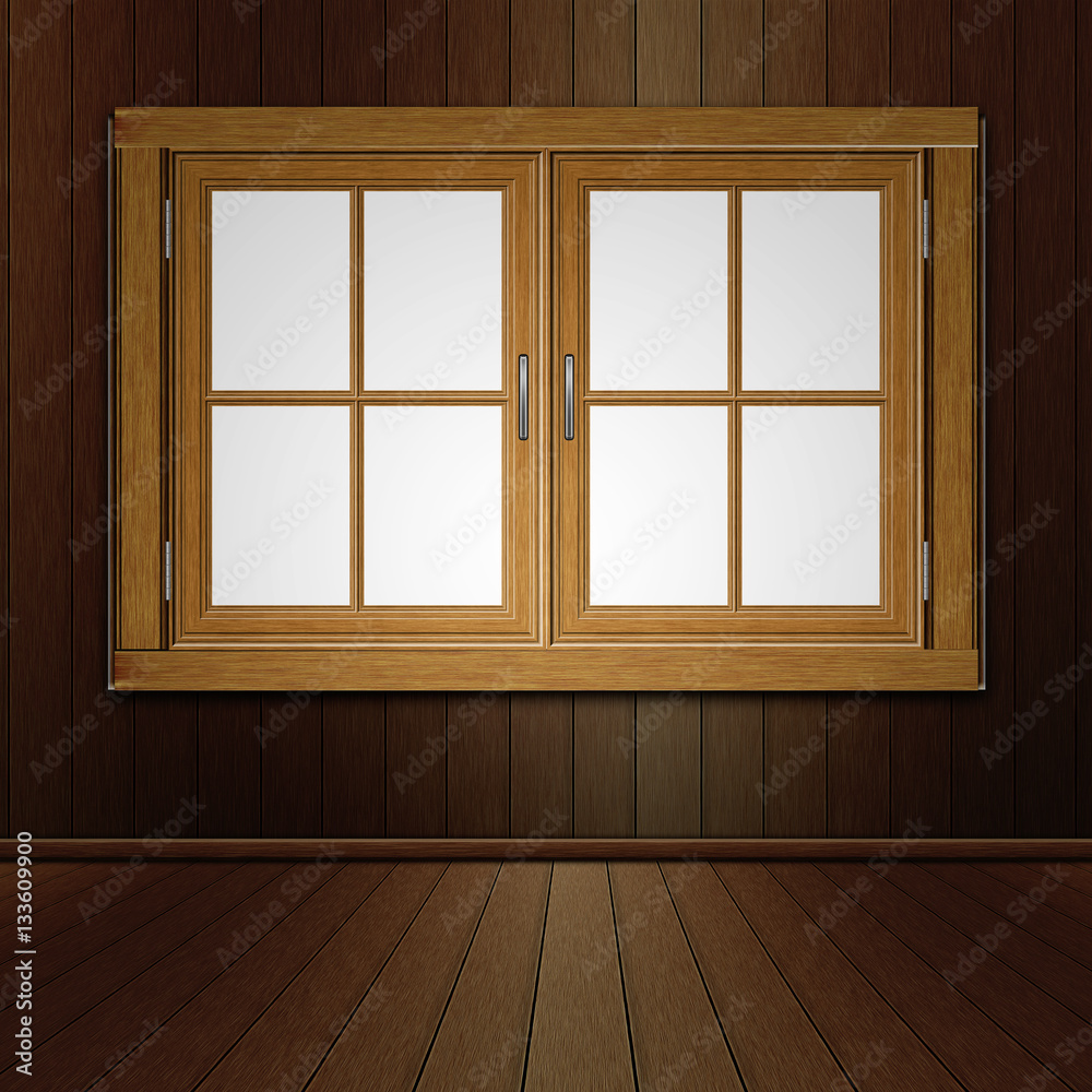 Wooden Window in Room