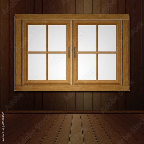 Wooden Window in Room