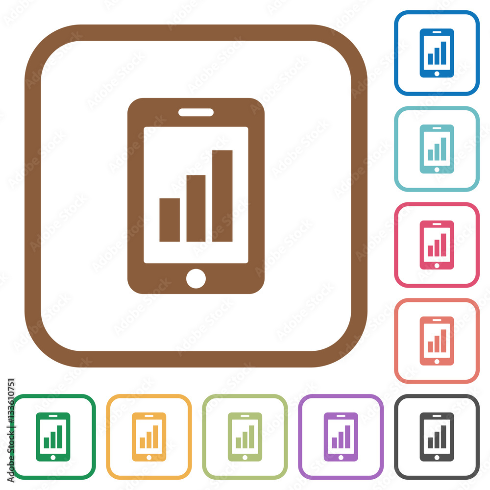 Smartphone signal strength simple icons Smartphone signal strength simple icons