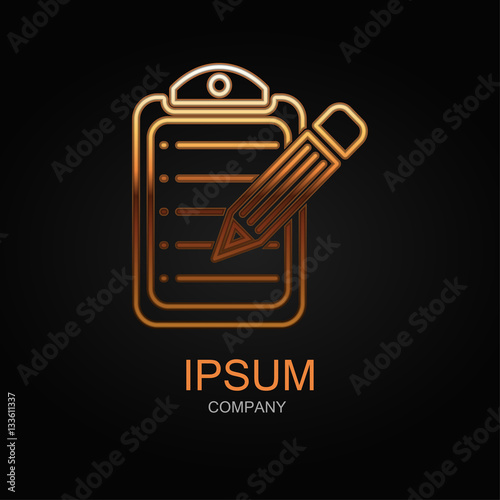 Clipboard pencil - vector icon.