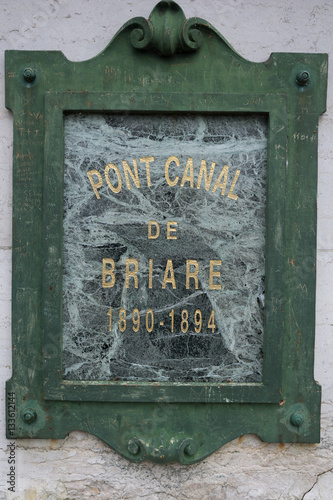 Commemorative plate about the Briare aqueduct constructed by Eiffel