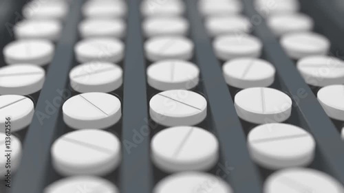 tablets on a conveyor line