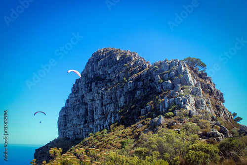Paragliding over Lion's Head mount, Cape Town, South Africa