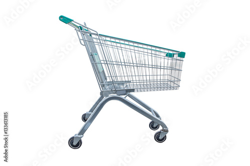 shopping cart isolated on white background and old cart