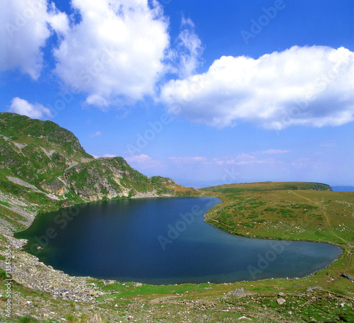 lake high in the mountains