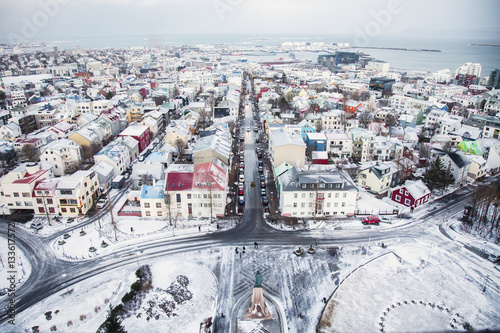 View over Reykjavik from the Clock Tower of the Hallgrímskirkja