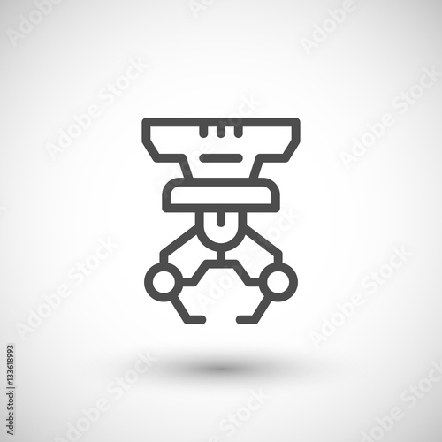Robotic claw line icon