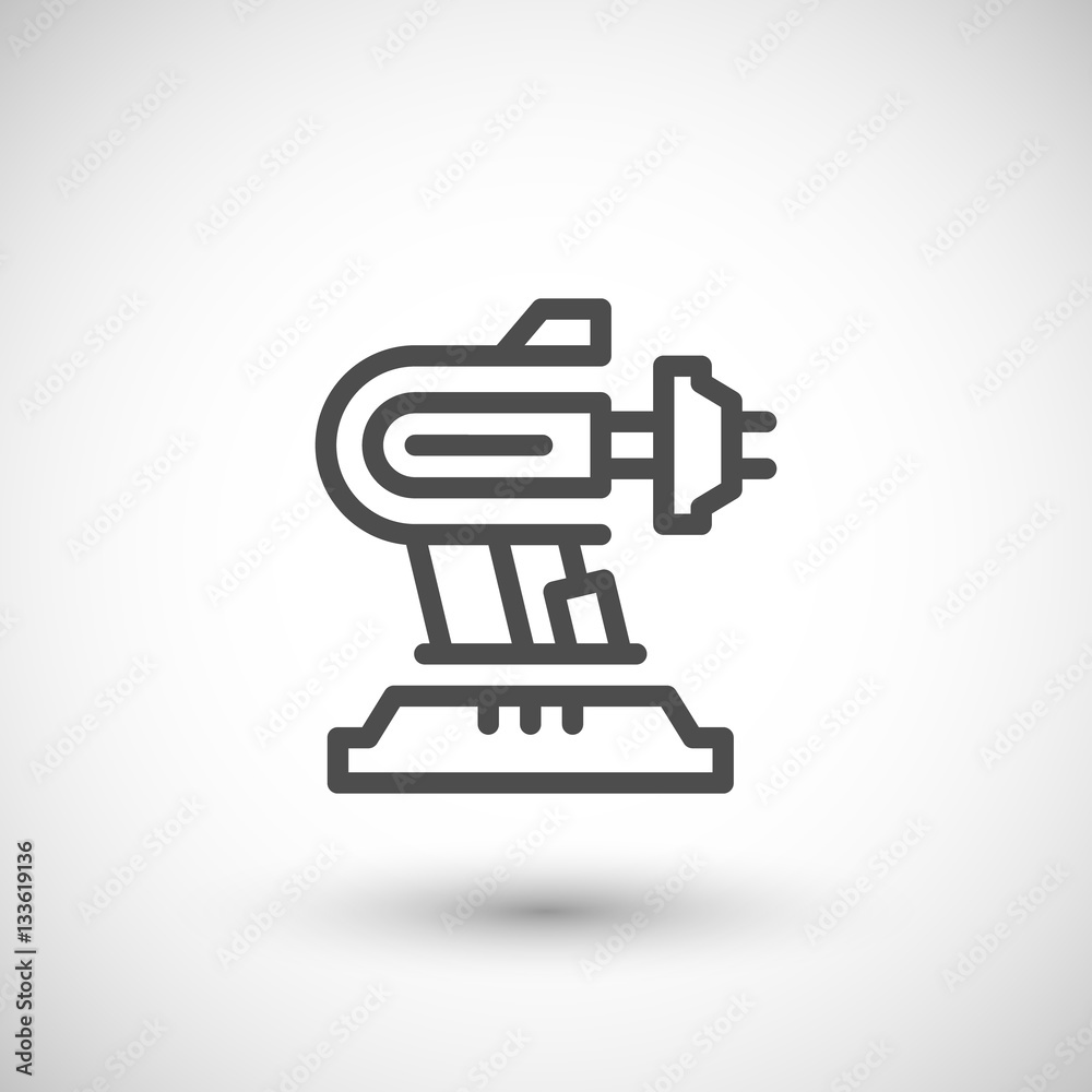 Robotic machine part line icon