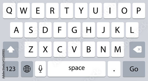 Smartphone keyboard, alphabet buttons