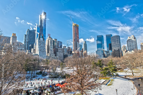 Manhattan Skyline from Central Park in Winter