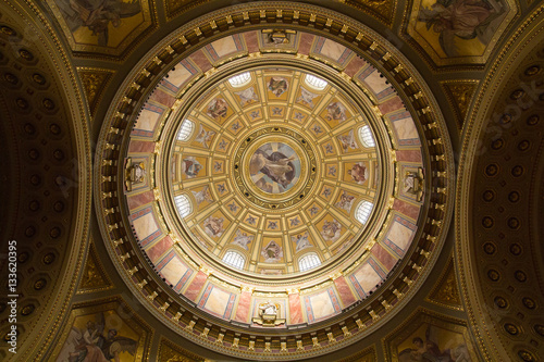 The dome Inside St. Stephen Cathedral. BUDAPEST  HUNGARY