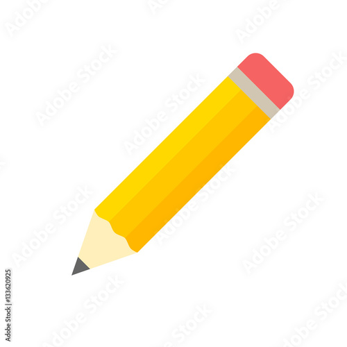 Pencil icon flat design vector isolated photo