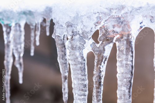 beautiful shiny transparent icicles