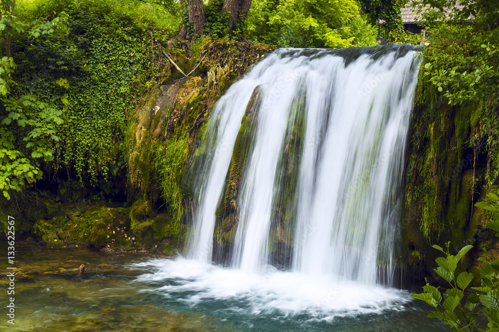 waterfall on Korana river. Slunj, Croatia.