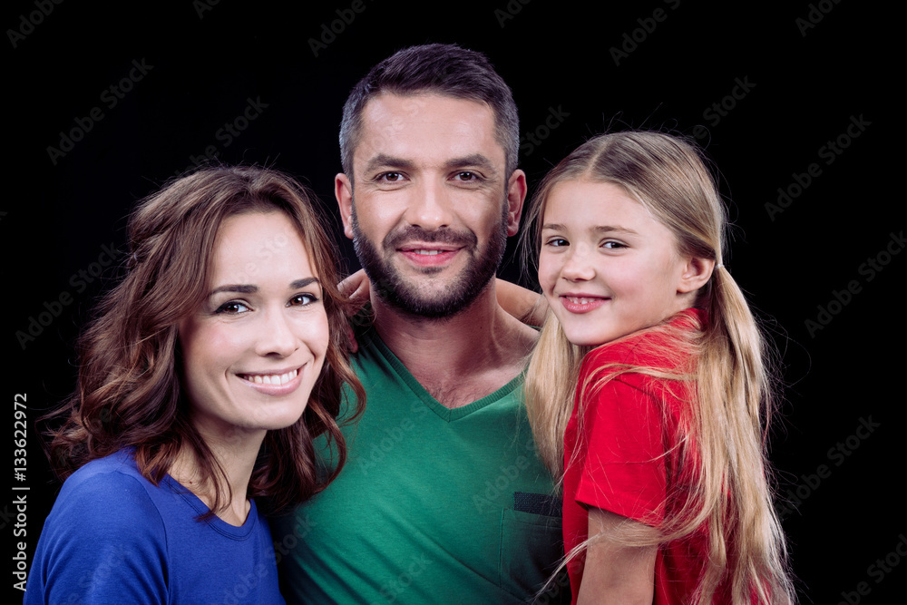 Happy family with one child Happy family with one child