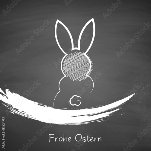 Grußkarte | Osterhase | Frohe Ostern auf Schiefertafel