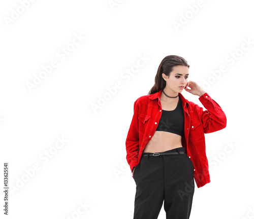 Beautiful woman in fashion ...