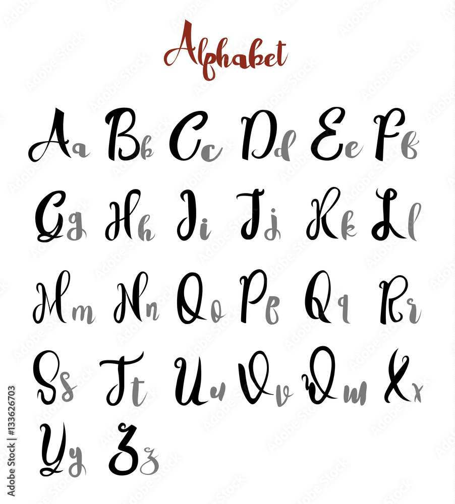 alphabet letters lettering calligraphy vector alphabet letters lettering calligraphy vector