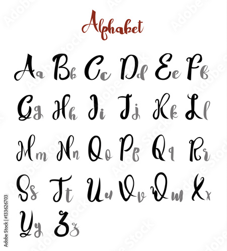 alphabet   letters lettering calligraphy vector