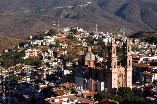 Santa Prisca de Taxco, main representation of the New Spanish baroque, Taxco, Mexico photo
