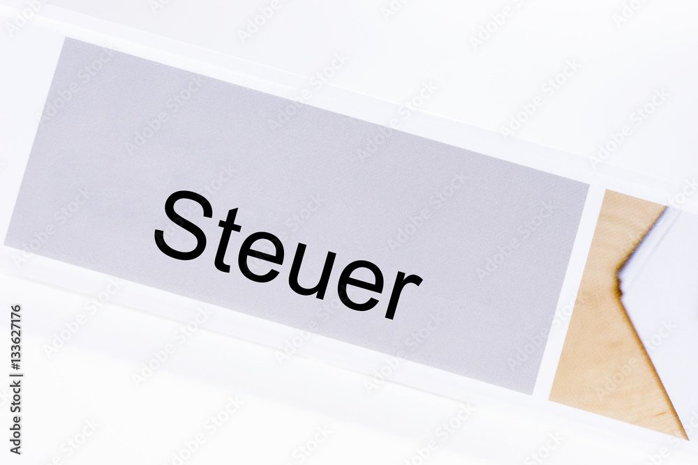 Aktenordner Aufschrift Steuer