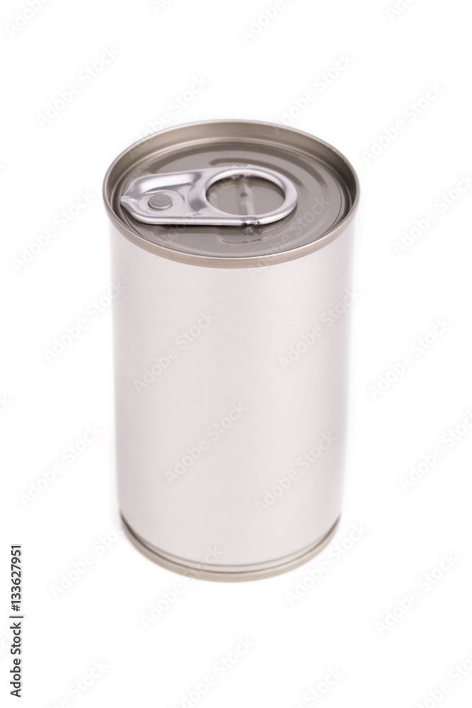 Single metal can isolated on white background Single metal can isolated on white background