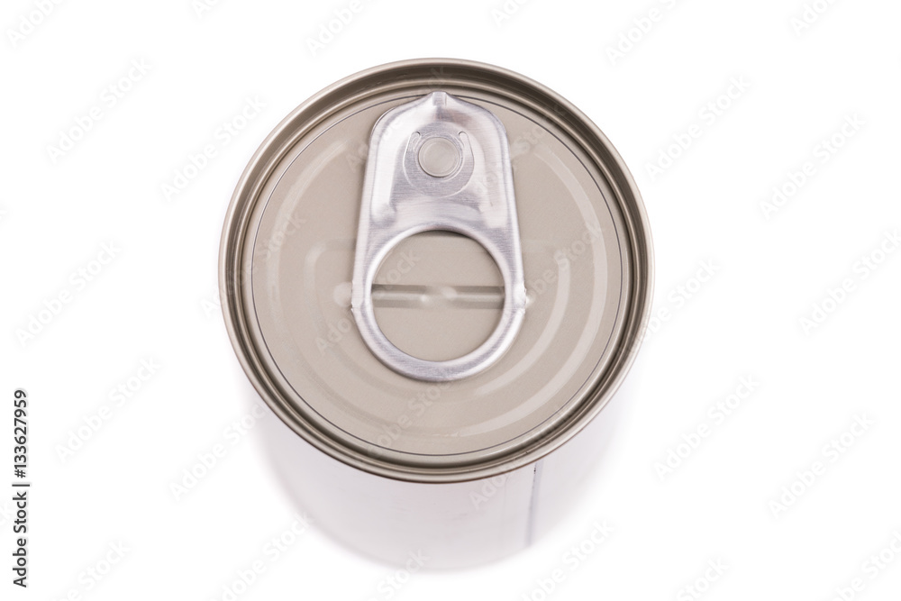 Single metal can isolated on white background Single metal can isolated on white background